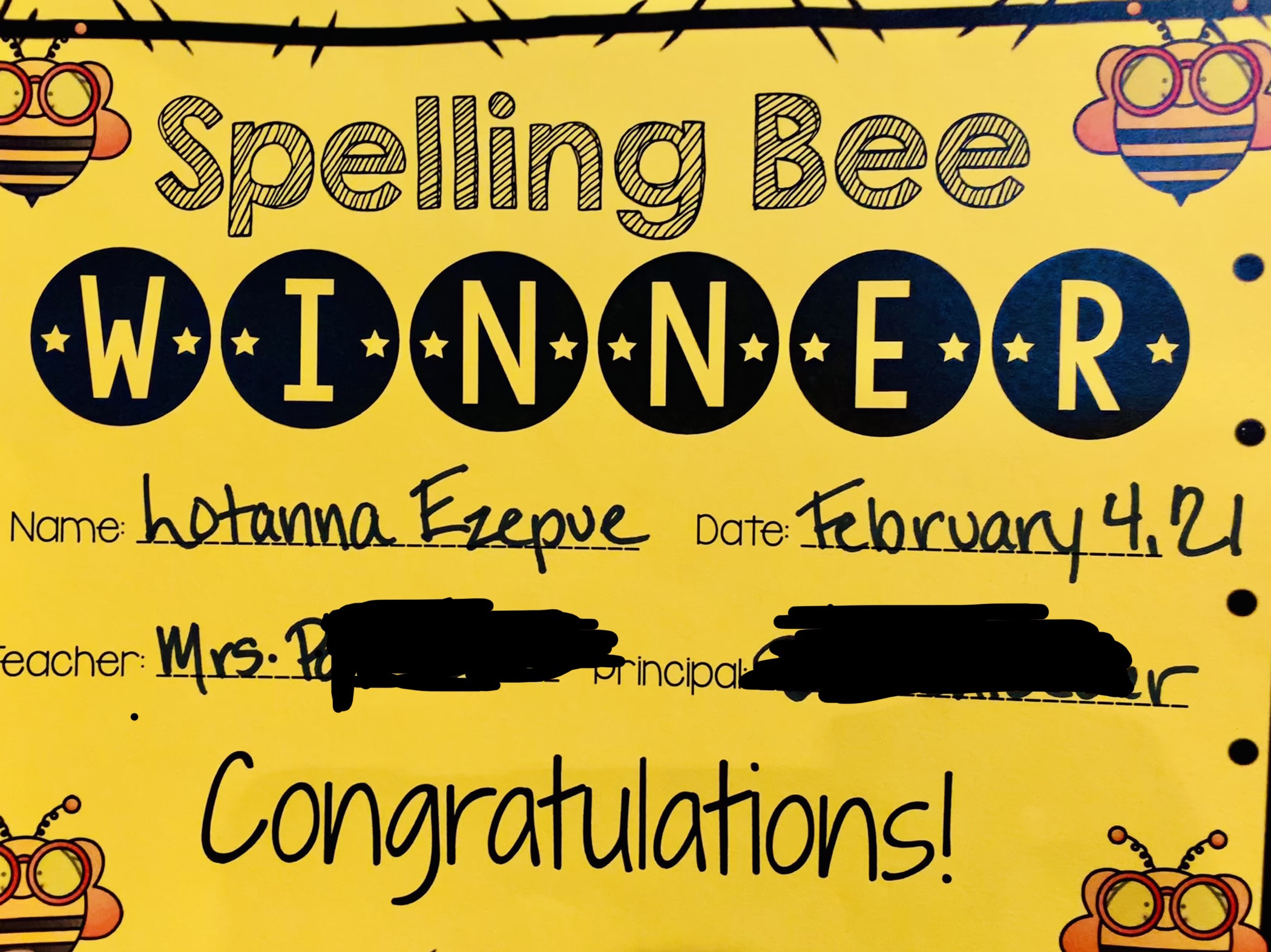 Keep spelling my Belle!