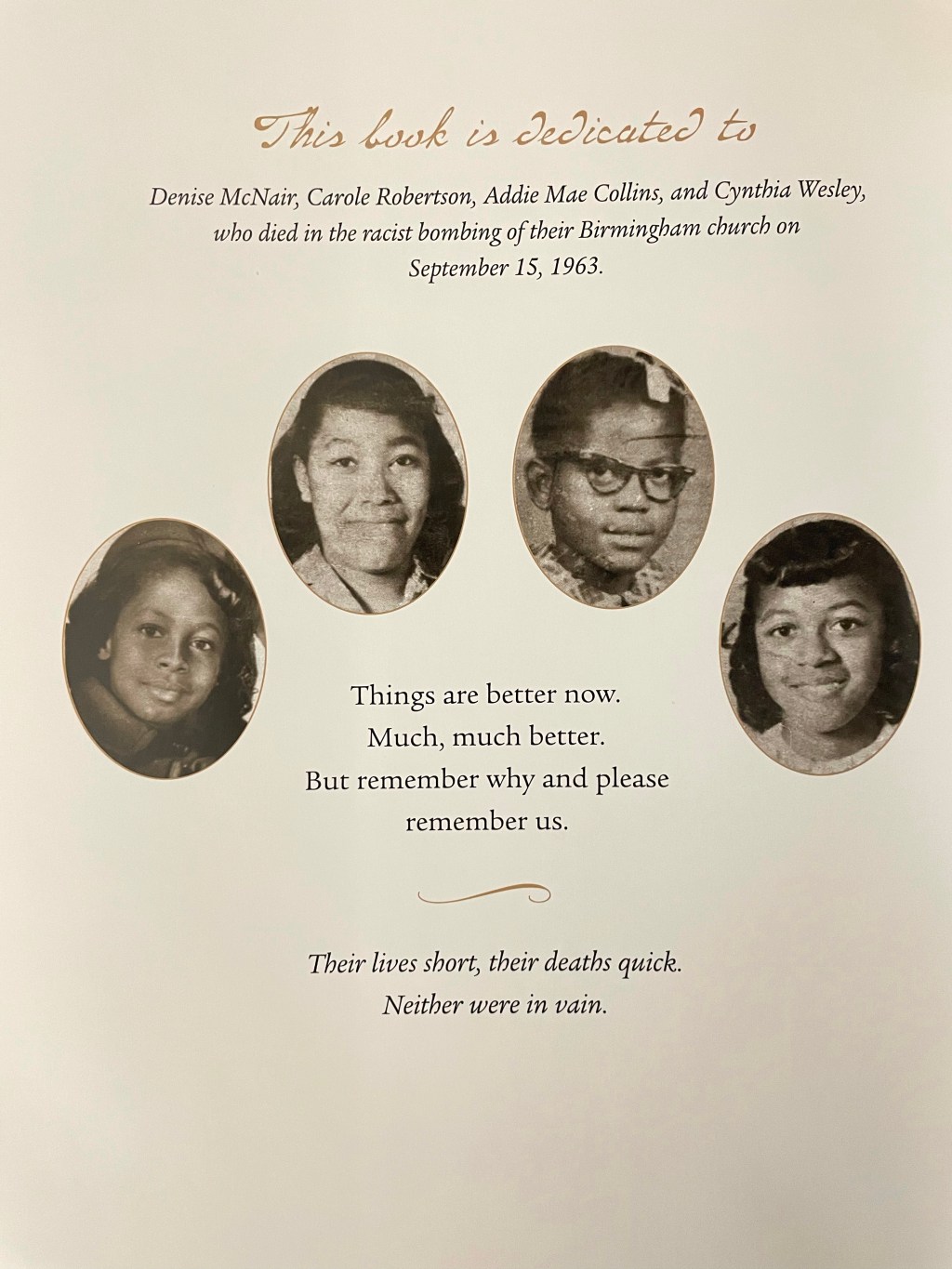 Keep remembering the 4 girls whose deaths were not in vain!