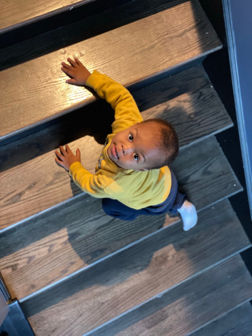 Keep walking up and down stairs, my baby!