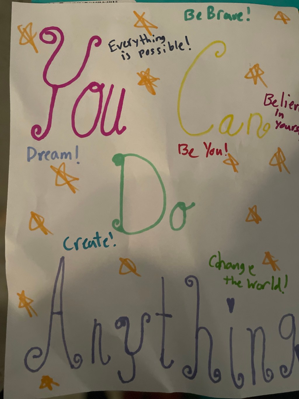 Keep knowing you can do anything!